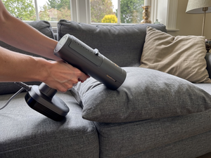 Steaming a sofa cushion in place